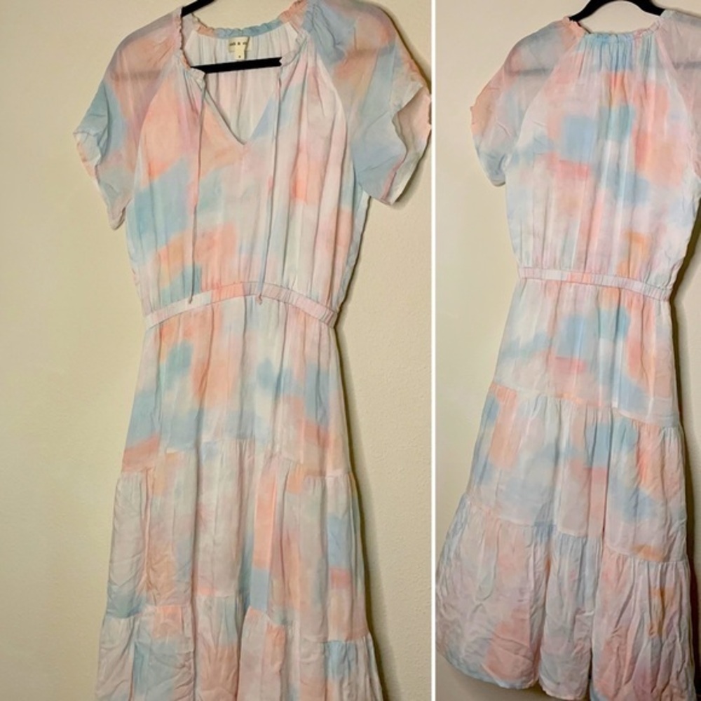 Cloth & Stone Women’s  Pastel Tiered Tie-Dye Maxi Dress, Size S, NWOT